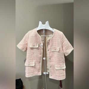 women short sleeve tweet coat